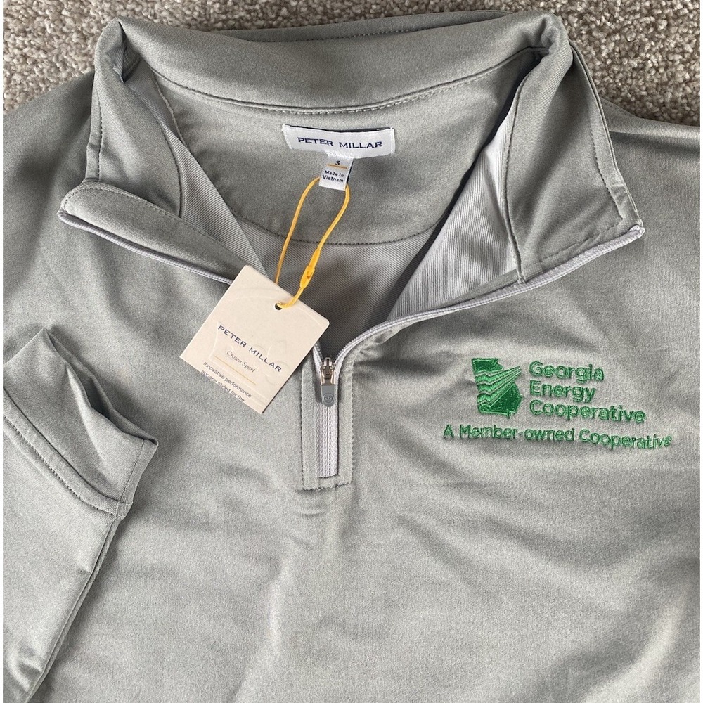 Peter Millar Georgia Energy Cooperative Performance 1/4 Zip Mens S Preppy Light
